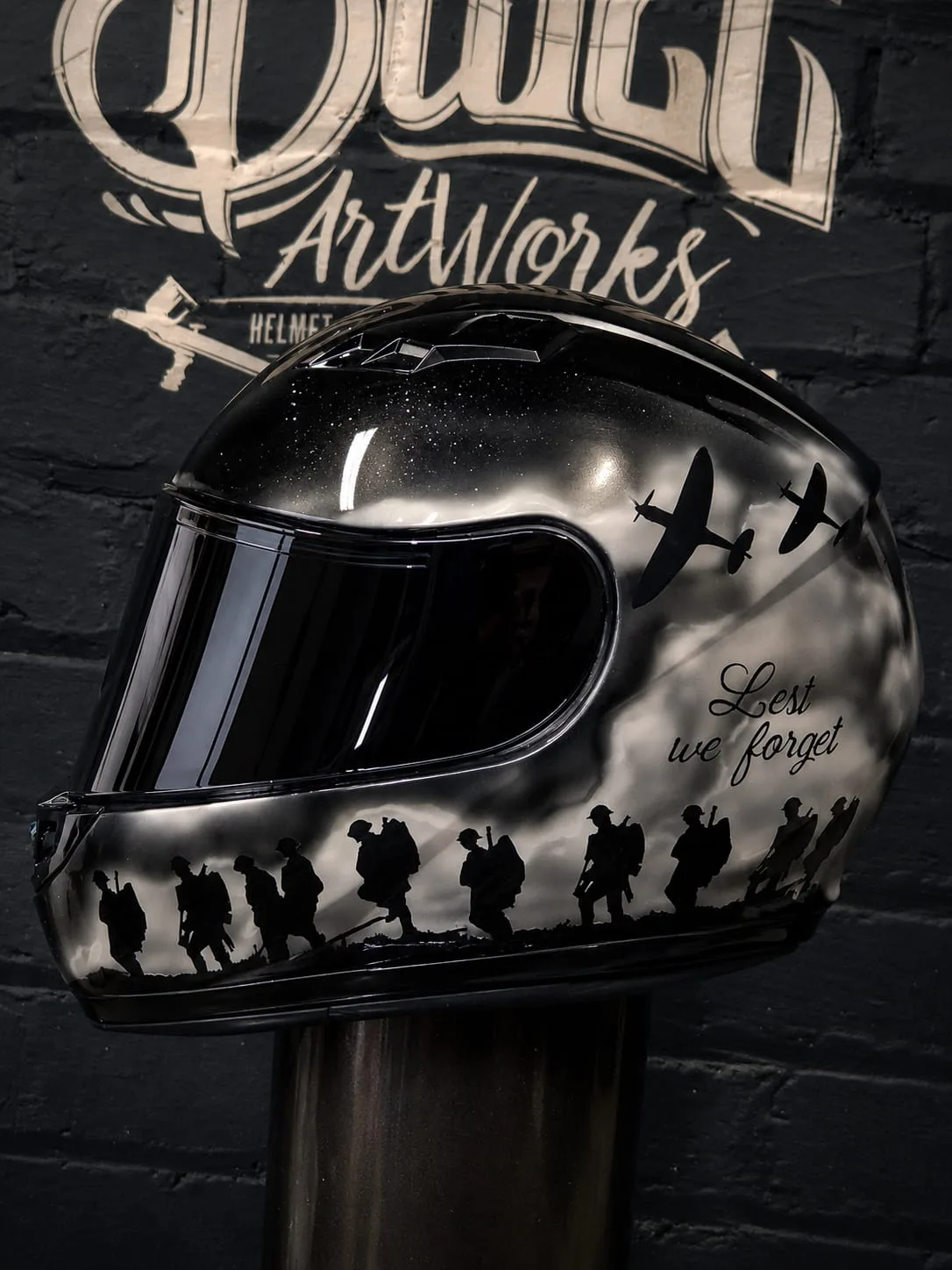 Lest We Forget: A Hand-Painted Remembrance Helmet