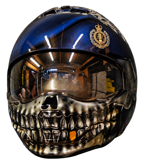 Bell Broozer Custom Pianted in  Royal Engineer Military Skull on Bell Broozer