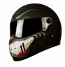 Cool Smiley Face Grinster Custom motorcycle helmet in durable  Matte black finish 1